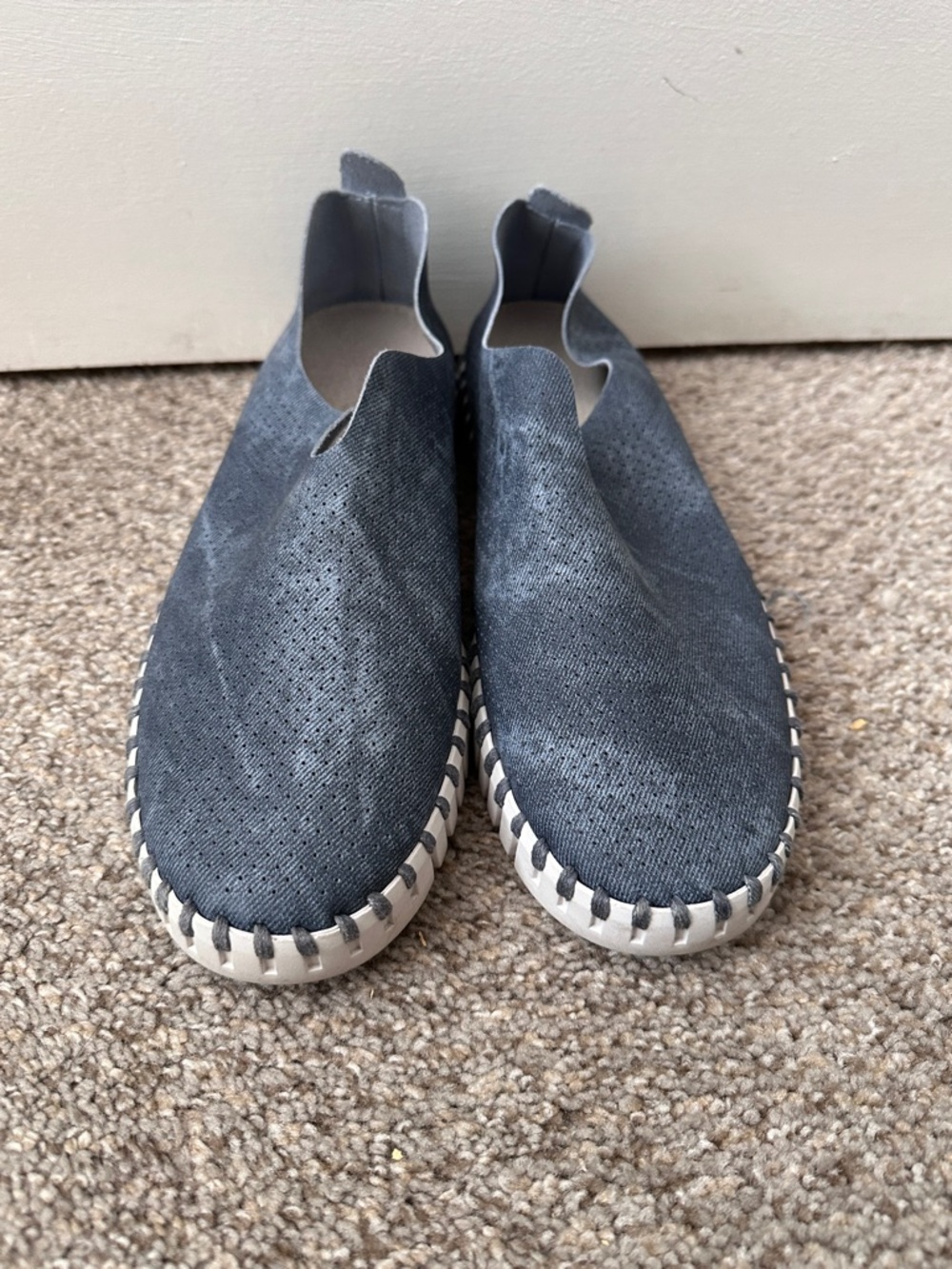 Ilse Jacobsen Tulip 139 Blue Denim Look Slip-on Shoes Women's Size 8.5-9 Boho - Picture 8 of 16